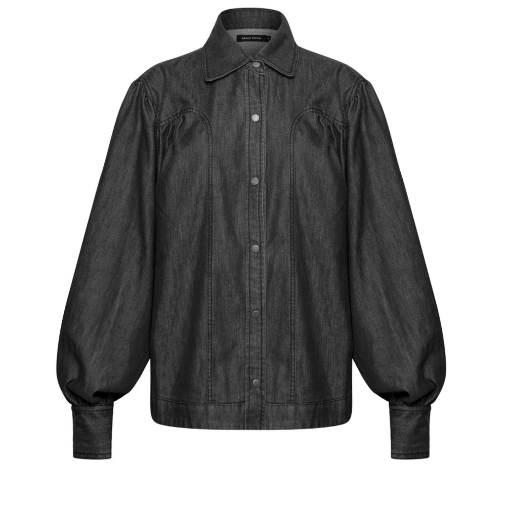 Magali Pascal Harriet Shirt 6 Cotton Denim Black New